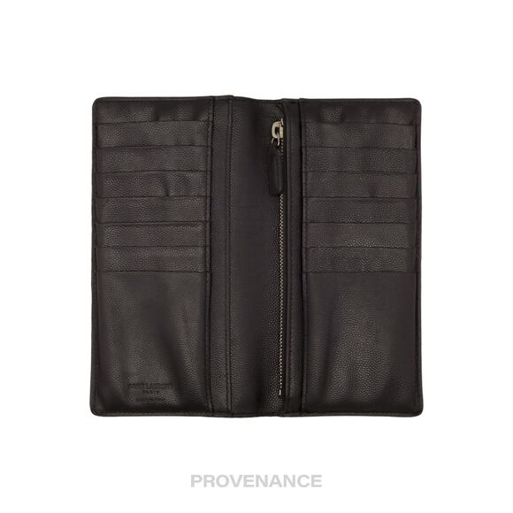 🔴 Saint Laurent Paris SLP Long Wallet - Charcoal Pebbled Leather - Picture 5 of 7